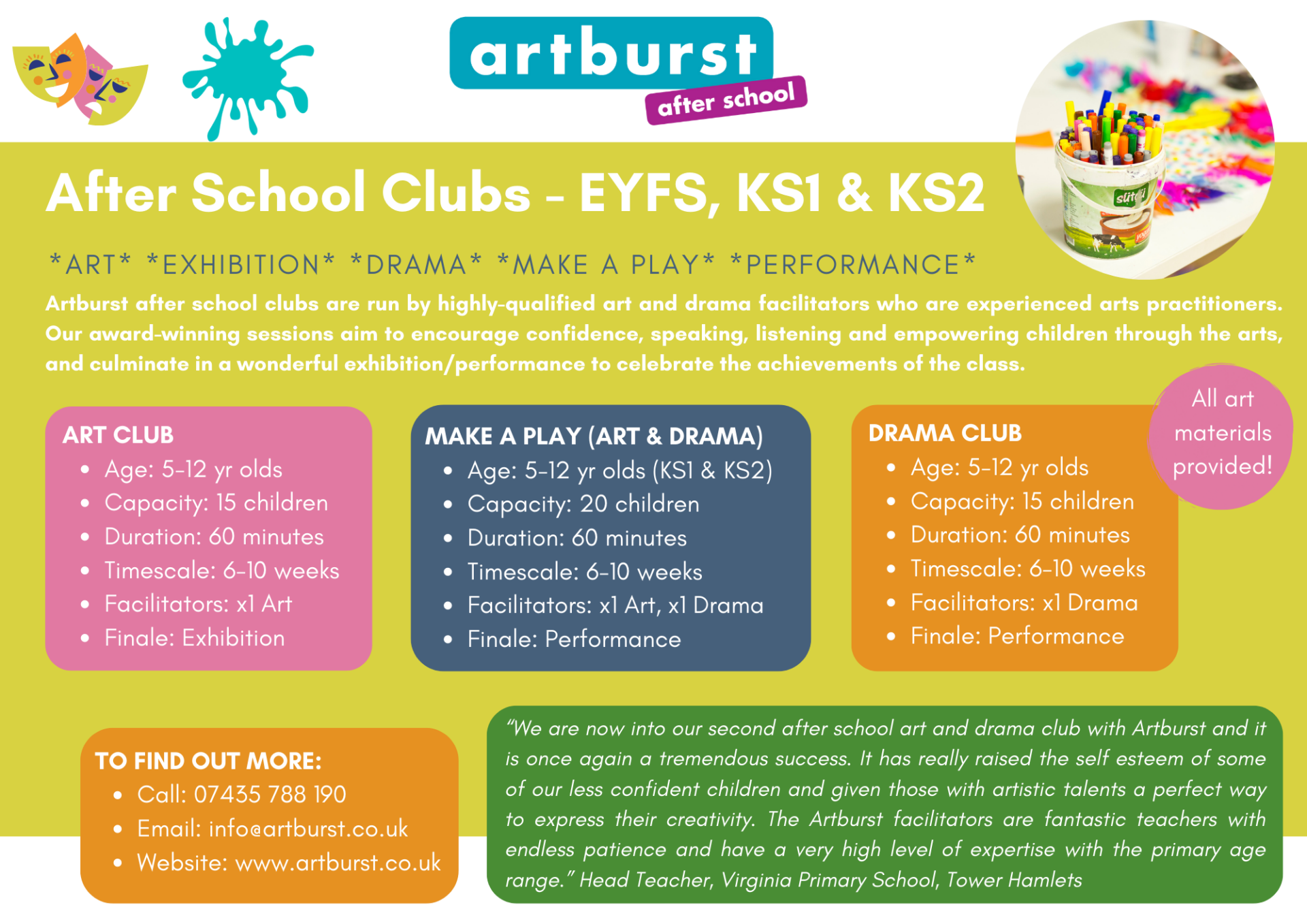 After School Clubs - Artburst