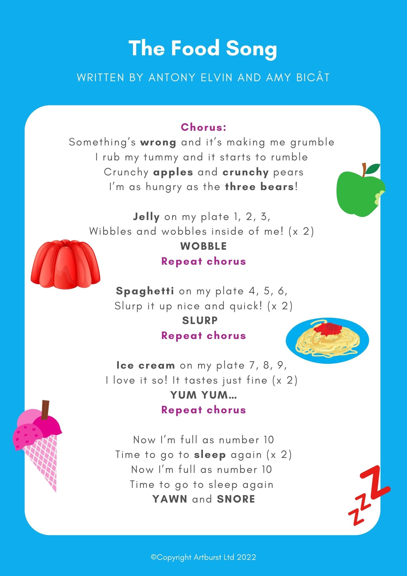 The Food Song Biology Diagrams