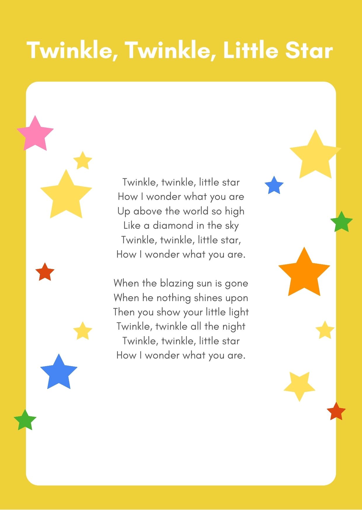 Children Songs – Twinkle, Twinkle Little Star